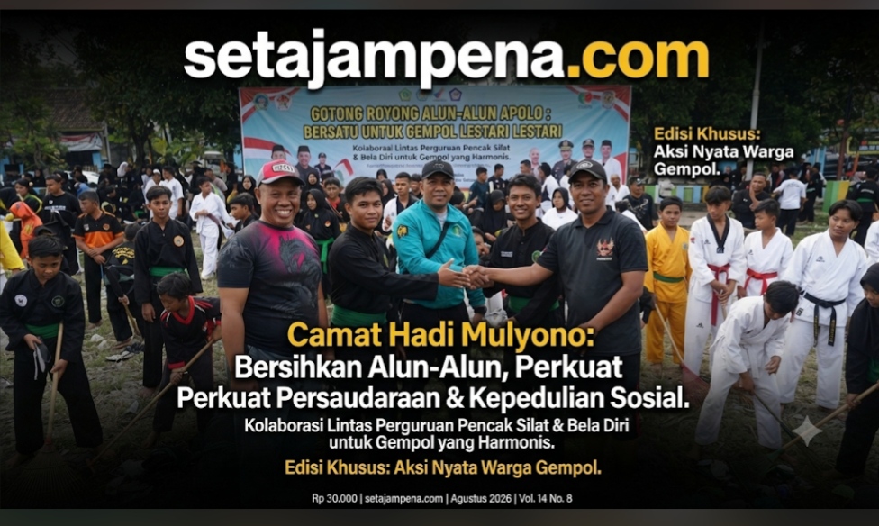 Camat Gempol Ajak Perguruan Silat Bersihkan Alun-Alun Apolo Bersama