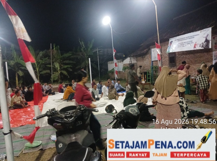 Tirakatan Malam HUT RI ke-81 tahun 2026, RT 16 Dukuhsari Potong Dua Ekor Kambing Hadiah Juara Volly dan Catur.
