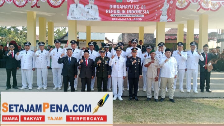 Upacara Pengibaran Bendera Merah Putih dilapangan Koramil Kecamatan Jabon untuk “Indonesia Berdaulat, Adil, dan Makmur”