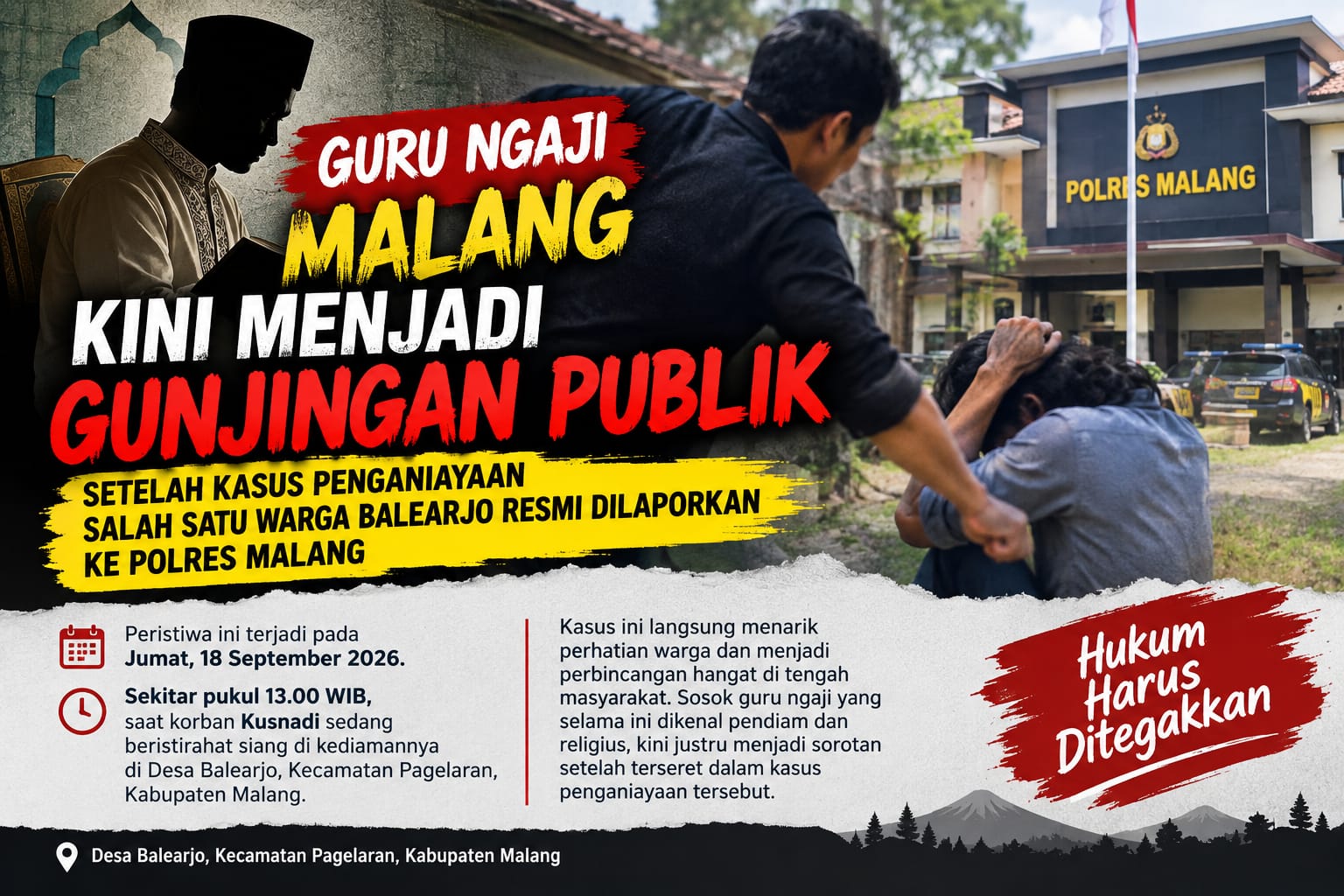 Skandal Guru Ngaji Malang Aniaya Warga, Kades Teriak Carok!