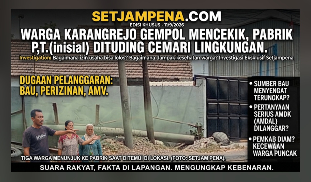 Pabrik Diduga Pakan Ternak Karangrejo Gempol Disorot Warga