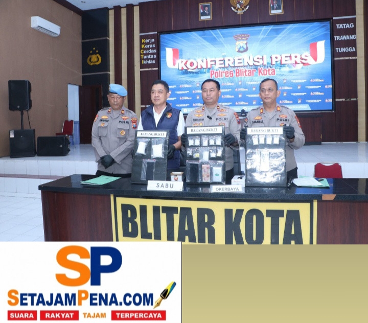 Res.Narkoba Polres Blitar Kota, berhasil ungkap dan tangkap 1 tersangka pengedar Sabu sabu dan 4 pengedar Okerbaya.