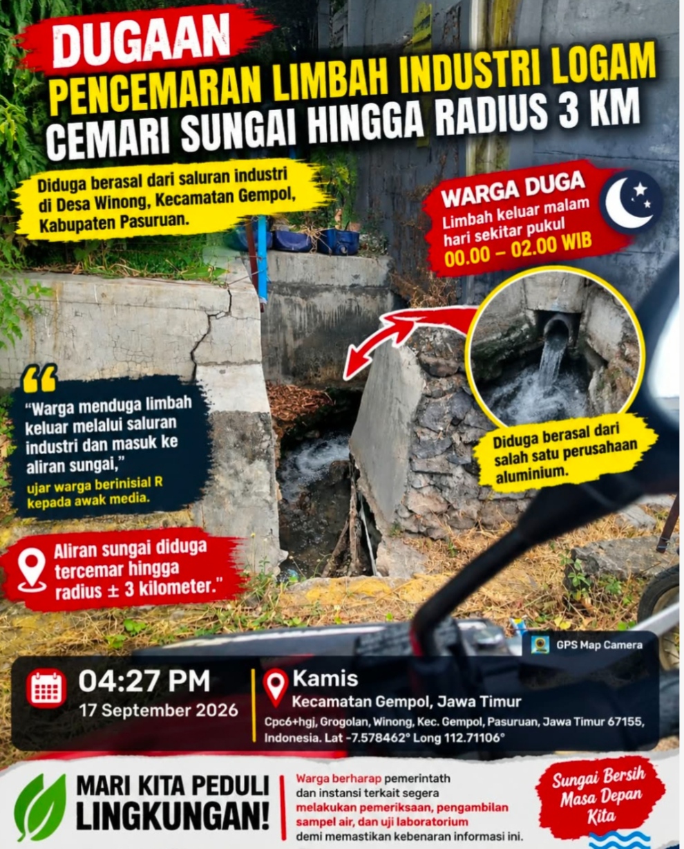 DLH Soroti Dugaan Pencemaran Sungai Industri Aluminium Winong